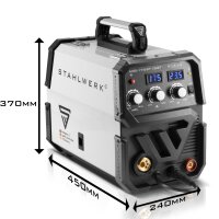 STAHLWERK MIG MAG 175 ST IGBT gas-shielded welder with synergic wire feed and real 175 amps, FLUX flux-cored wire suitable, with MMA E-Hand
