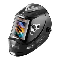 STAHLWERK ST-950 XB full automatic real color welding helmet with 3 in 1 function, black shiny, incl. 5 spare discs &amp; bag