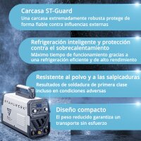 STAHLWERK Soldadora  DC TIG 200 ST IGBT / Soldadora combinada 2 en 1 con MMA / Funci&oacute;n de soldadura a mano / Soldadora combinada TIG