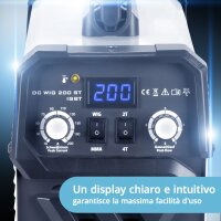 STAHLWERK Saldatrice  DC TIG 200 ST IGBT / Saldatrice combinata 2 in 1 con MMA / Funzione di saldatura a mano libera / Saldatrice TIG combinata
