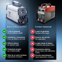 STAHLWERK Saldatrice  DC TIG 200 ST IGBT / Saldatrice combinata 2 in 1 con MMA / Funzione di saldatura a mano libera / Saldatrice TIG combinata
