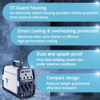 STAHLWERK AC/DC TIG 200 ST IGBT Combination Welder with 200 Amp TIG MMA, Aluminum Welding