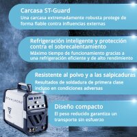 STAHLWERK AC/DC TIG 200 ST Soldadora IGBT / Soldadora combinada / Soldadora combinada con 200 A TIG &amp; MMA, apta para aluminio