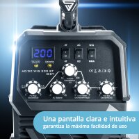 STAHLWERK AC/DC TIG 200 ST Soldadora IGBT / Soldadora combinada / Soldadora combinada con 200 A TIG &amp; MMA, apta para aluminio
