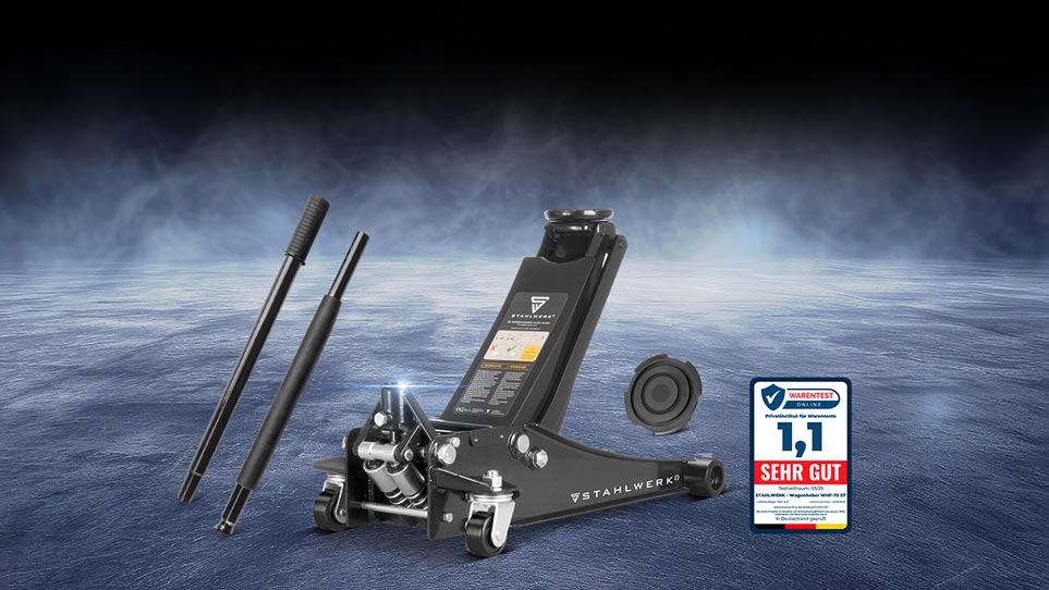 STAHLWERK Wagenheber WHF-73 ST – extra flacher Rangierwagenheber mit 3 t Tragkraft