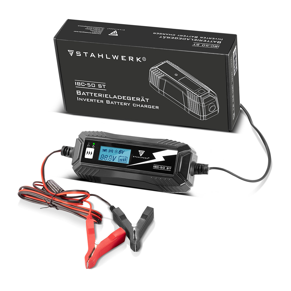 STAHLWERK Batterieladegerät für 6V 12V Auto Motorrad Batterien AGM GEL,  29,99 €