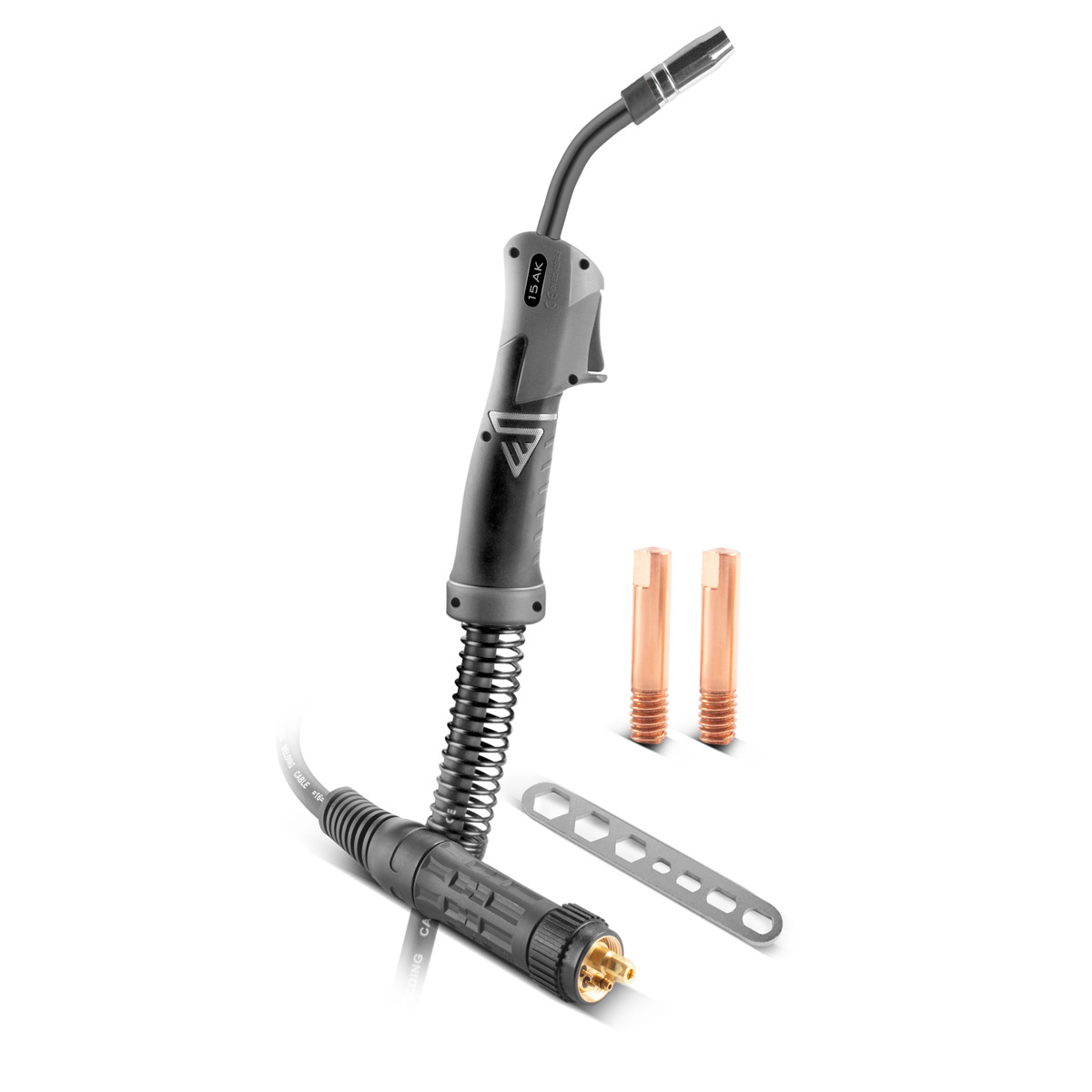 MIG/MAG Schweißbrenner-Schlauchpaket MB25/Typ25 – 3 Meter, Gasgekühlt, Eurozentralstecker KZ-2, Inkl. Düsen & Drahtseele MIG/MAG Schweißbrenner-Schlauchpaket MB25/Typ25 – 3 Meter, Gasgekühlt, Eurozentralstecker KZ-2, Inkl. Düsen & Drahtseele